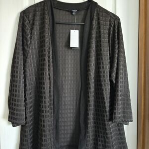 Premise Black Grid-Textured A-Line Skirt